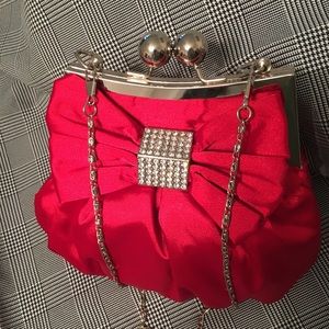 Red Satin Evening Bag